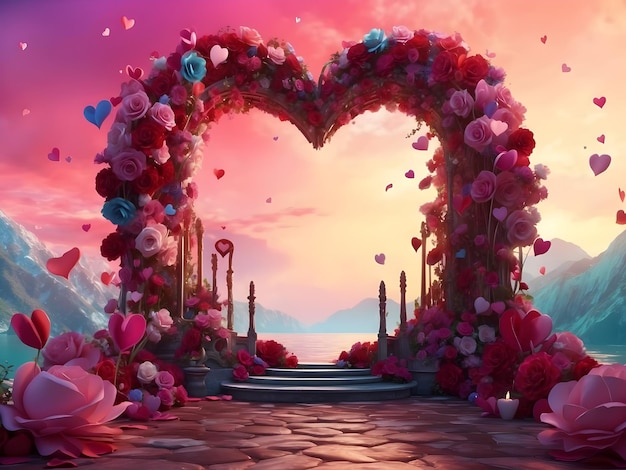 A colorful fantasy valentine background