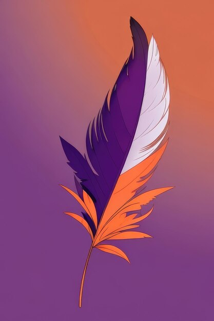 Photo a colorful feather illustration