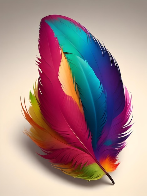 화려한 깃털은 다른 색상으로 칠해져 있습니다.