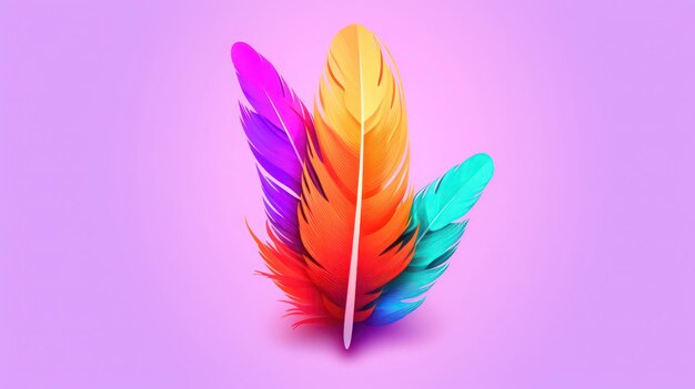 A colorful feather with the word feathers on it