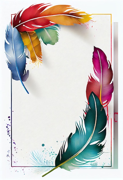 A colorful feather with the word " on it " on the bottom.