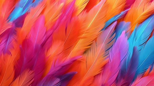 A colorful feathers background with the word feathers on it