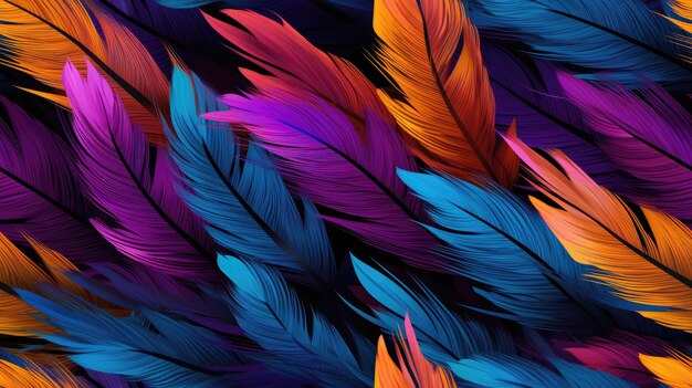 Цветные перья экзотический пиксельный рисунок