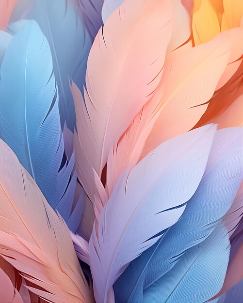 Colorful Feathers from Bouquet Closeup