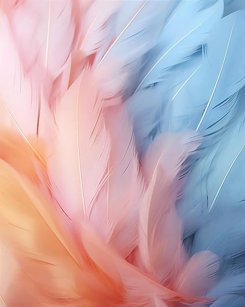 Colorful Feathers from Bouquet Closeup