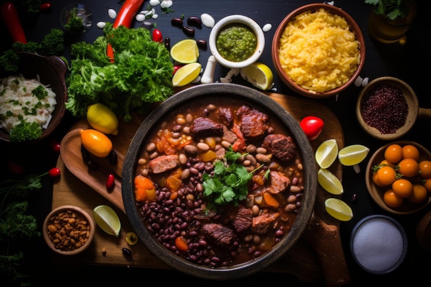 다채로운 Feijoada 잔치 음식 사진