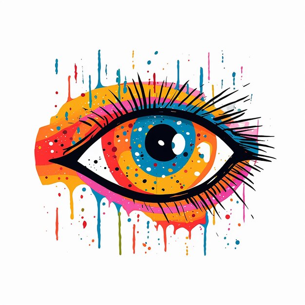 Photo colorful female eye art and design collection