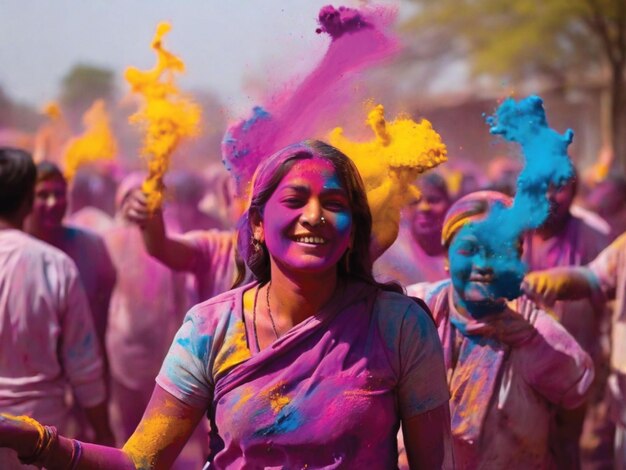 The colorful festival of powdered holi