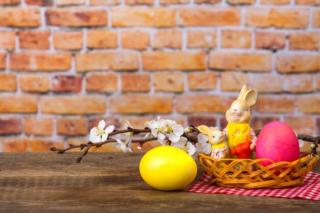 Colorful festive easter eggs background