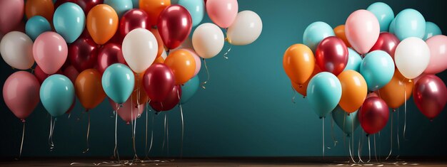 Photo colorful festivity balloon gifts and gift box image to elevate your celebration generative ai