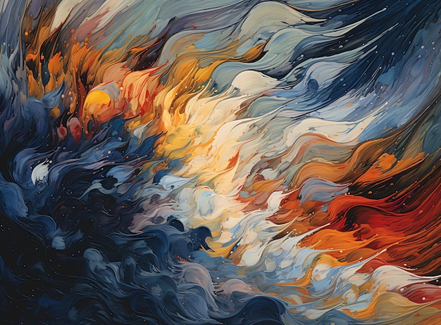 Colorful fire painting wallpaper