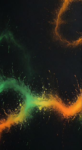a colorful fire with orange and green colors