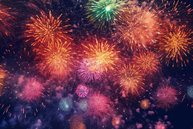 Colorful fireworks abstract background generative ai