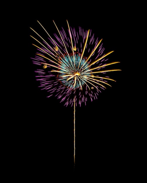 Colorful fireworks on black background