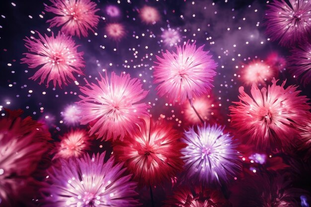 Colorful fireworks on the black sky Generative AI