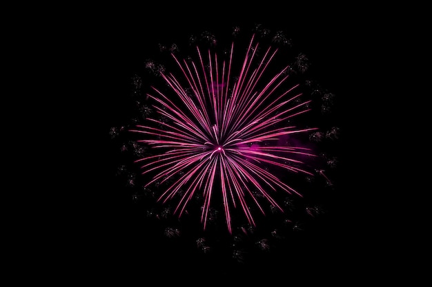 Colorful fireworks over dark sky