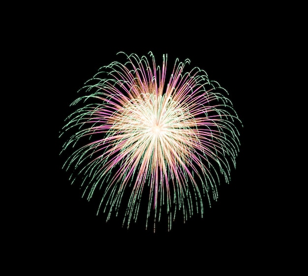 Fuochi d'artificio colorati nella notte di celebrazione