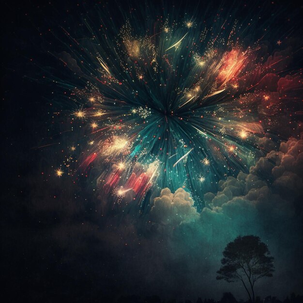 A colorful fireworks display is shown in this image.