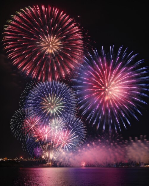 Premium AI Image Colorful fireworks happy new year 2024 celebration