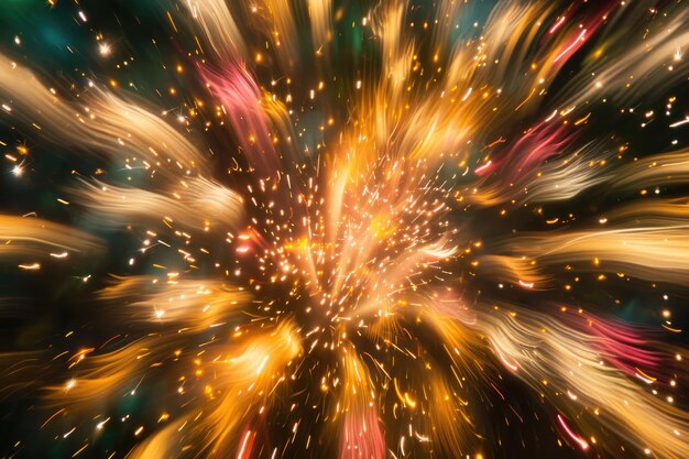 Photo colorful fireworks illuminating the night sky at a festive event an abstract firework display captured at the moment of explosion ai generated