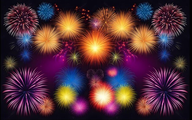 Colorful fireworks in isolated background 3