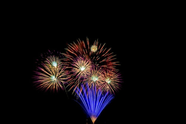 Colorful fireworks at night