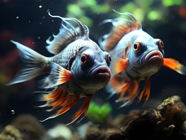 colorful fish in aquarium