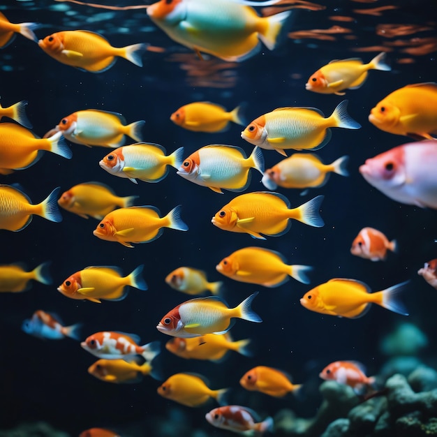 Colorful fish in the aquarium