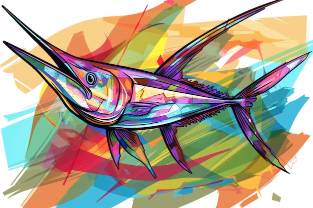 Photo colorful fish swimming in vibrant background ideal for aquaticthemed designs