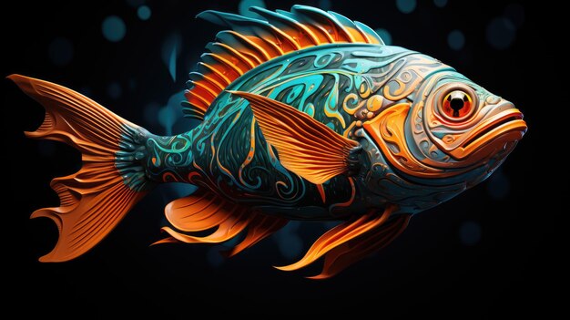 Colorful fish in water HD 8K wallpaper background Stock Photographic Image