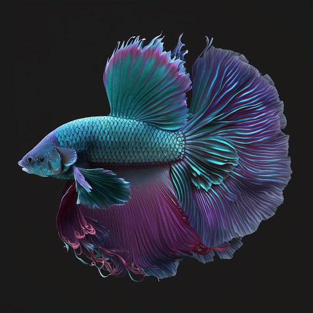 A colorful fish with a black background and a black background.