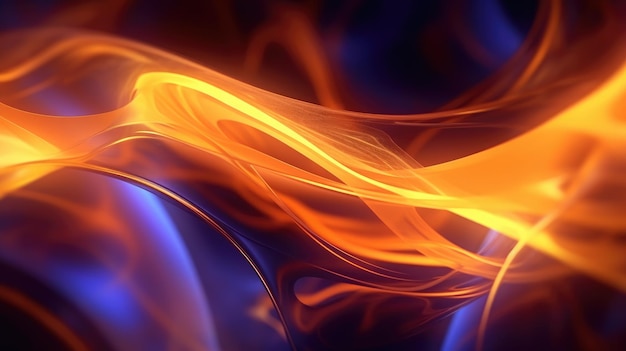 A colorful flame with a black background