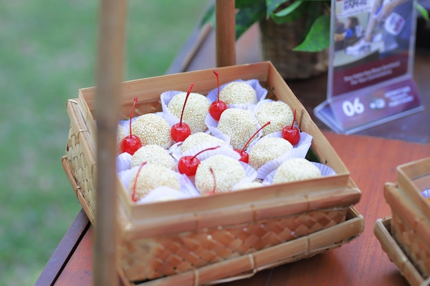 Colorful flat lay photo wedding ceremony, traditional food from java Indonesia