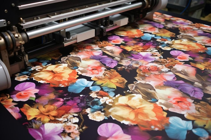 फोटो a colorful floor with a flower pattern on it