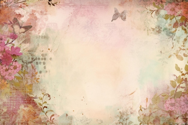 A colorful floral background with a butterfly and the word love on it.