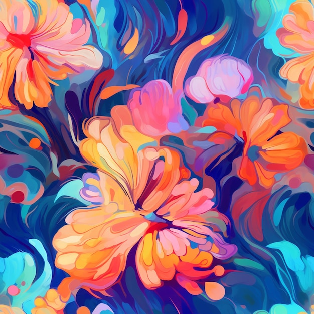 Photo a colorful floral background with a floral pattern.