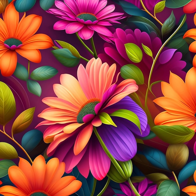 A colorful floral background with a flower pattern.