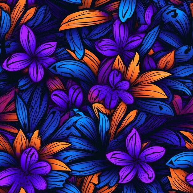 A colorful floral background with many different colors generative ai