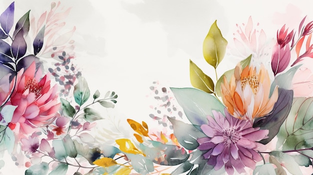 A colorful floral background with a place for text