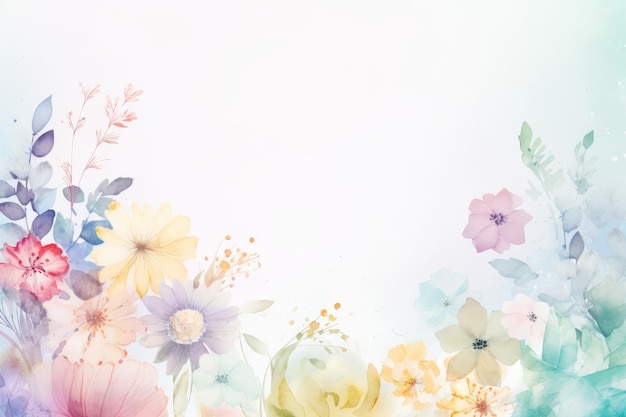 A colorful floral background with a place for text