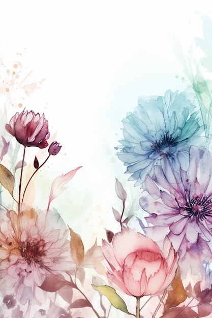 A colorful floral background with a place for text