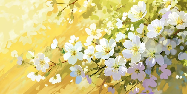 사진 다채로운 꽃 바탕 에 수채화 의 반점 과 스프레이치 가 있다