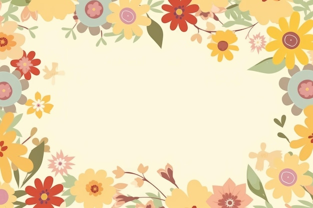 A colorful floral border with flowers.