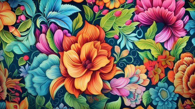 Colorful floral motifs