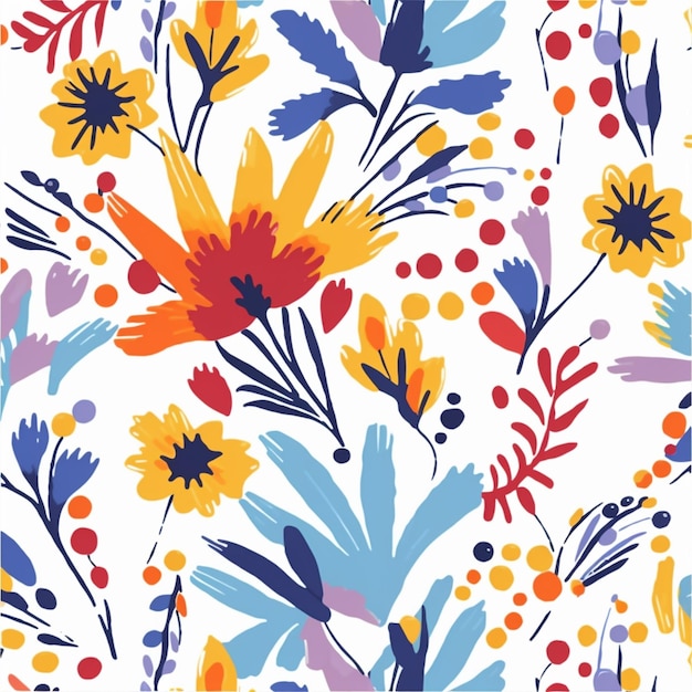 A colorful floral pattern with a bunch of flowers.