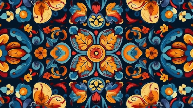 A colorful floral pattern with a floral design.