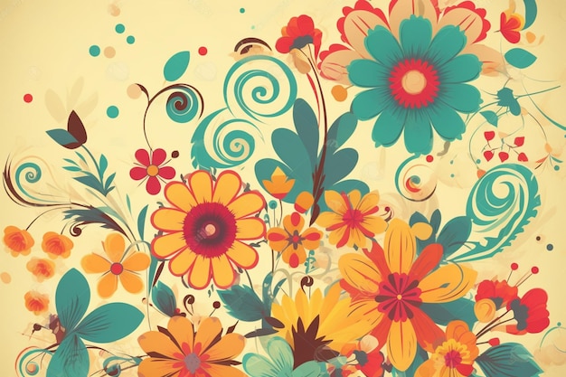 A colorful floral pattern with a floral design.