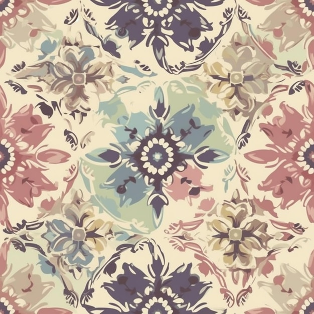 A colorful floral pattern with a floral pattern.