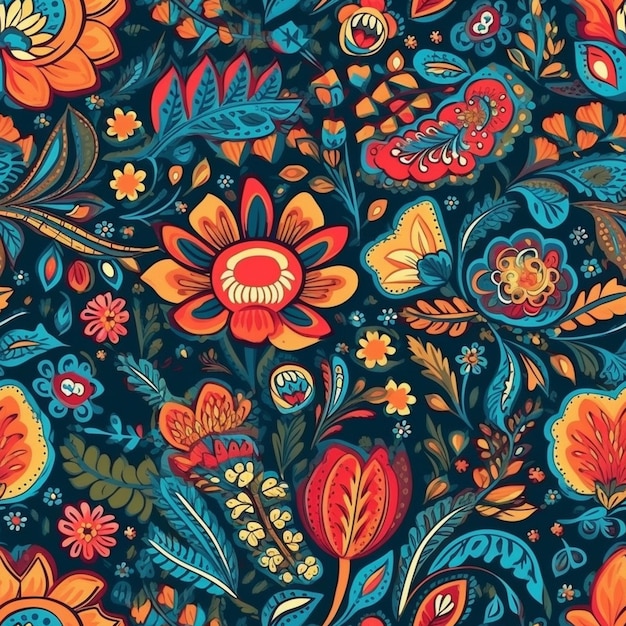 A colorful floral pattern with a floral pattern.