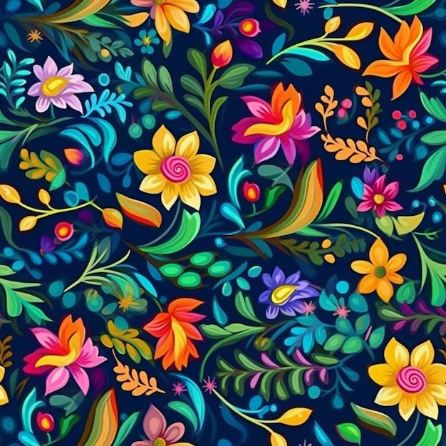 꽃과 화려한 꽃 패턴입니다.